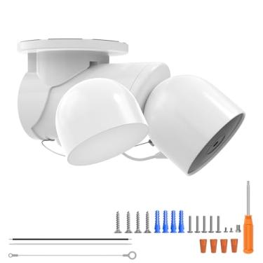 Imagem de VOMENC Suporte para beiral com corrente de segurança antiqueda para câmera Google Nest com holofote externo - Suporte protetor de estabilidade ABS Google Nest Holofote para câmera externa (1 pacote)