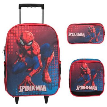 Imagem de Kit Mochila Infantil de Rodinha Homem Aranha Passeio Escola - Plike