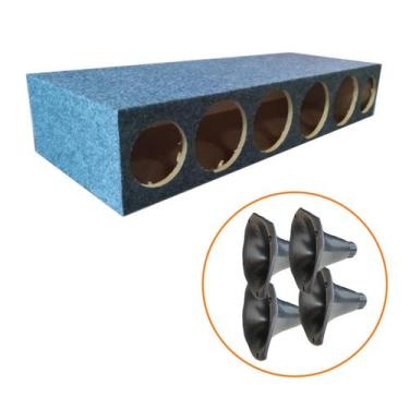 Imagem de Kit caixa corneteira 4 drivers 2 tw curta grafite + 4 cornetas - ANDIR