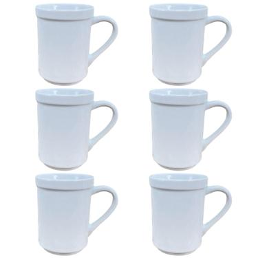 Imagem de Jogo 6 Canecas 250ml  - Porcelana Branca