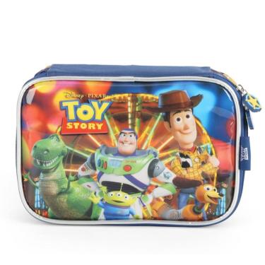 Imagem de Estojo Box Verde Divisórias Escolar Luxcel Toy Story Disney