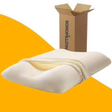 Imagem de Travesseiro Cervical Ortopédico Ergo Sonopillow Duo Contour® - Combate a Insônia e o Ronco. Sonofix i wanna pillow to sleep. Melhor Travesseiro para Dor no Pescoço e na Coluna.