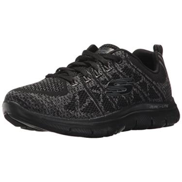 Imagem de Skechers Tênis unissex adulto Flex Appeal 2.0 - New GEM, Carvão preto, 6.5