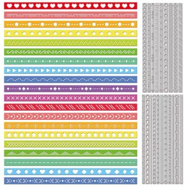 Imagem de GLOBLELAND Moldes de corte costurados decorativos com moldura costurada de metal, moldes de corte de borda de renda em relevo para scrapbooking, artesanato, fabricação de cartões de papel