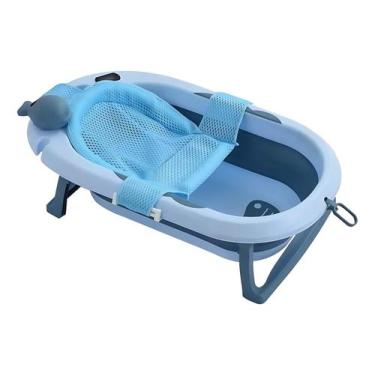 Imagem de Banheira De Bebê Com Rede Apoio P/ Banho Retrátil Infantil - Tibaby, A