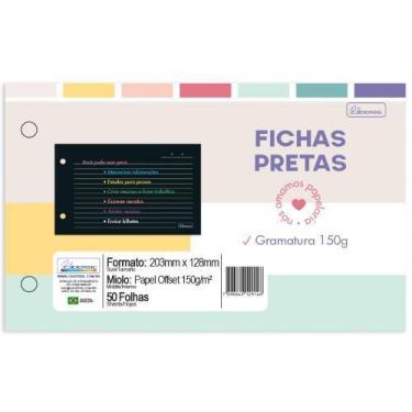 Imagem de Refil Mini Caderno Argolado Fichas Pretas/Pauta Color - CADERSIL