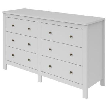 Imagem de Cômoda Horizontal 6 Gavetas Maggiore New Lopas, Branco