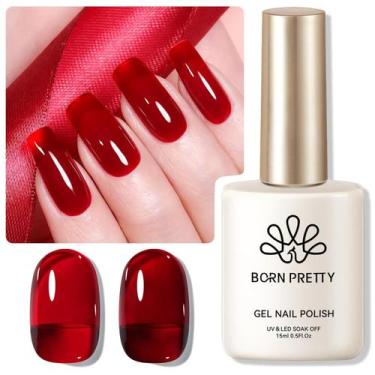 Imagem de Verniz em Gel Born Pretty Jelly Burgundy 15ml - Cor Natalina