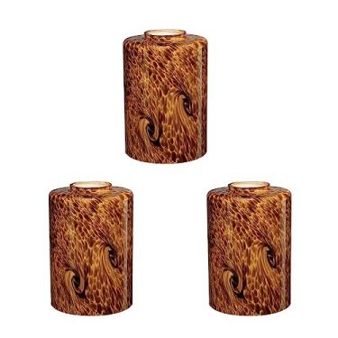 Imagem de karyfine 3Packs Cilindro De Vidro Abajur Para Parede Sconce Mini Pingente Ventilador De Teto Luz 1.65In Fitter Art Glass Light Cover Substituição Luminária Para Banheiro Vanity Light, Luminária De M