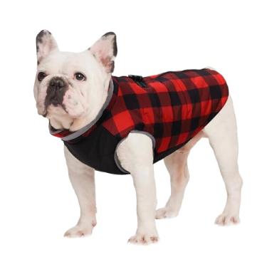 Imagem de Suéter de buldogue francês, roupas de cachorro para cães médios, roupas de cachorro francês bulldog inglês, suéteres xadrez para cães Bullpug Pitbull, jaqueta de pit bull, roupas de moletom para