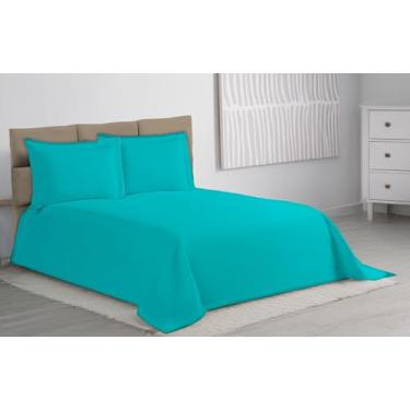 Imagem de Colcha Cobre Leito King Size 3 Pçs Piquet Favinho (VERDE TIFANY)