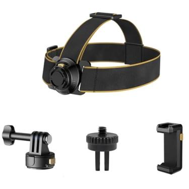 Imagem de Mechrig Suporte de alça de cabeça de liberação rápida magnética ajustável para câmeras de ação, compatível com Gopro Hero 13/12/11/10/9/8/7/6/5 preto, DJI Osmo Action 5 Pro/4/3, Insta360 X4/X3, AKASO