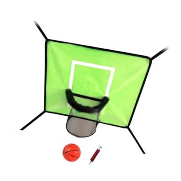 Imagem de YIJU Mini argola de basquete para acessórios de trampolim para todas as idades fáceis de montar a cama de pular de garoto ao ar livre interno, Verde