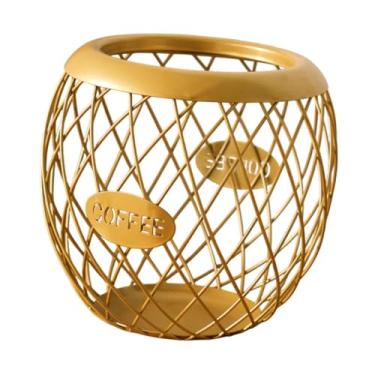 Imagem de ＫＬＫＣＭＳ Recipiente de cafeteira, cesta de cápsulas de café, acessórios para café expresso Coffee Organizer para cafeteria de , Ouro