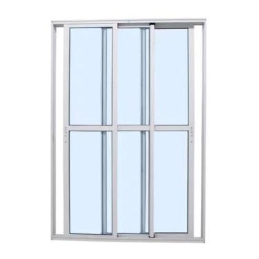 Imagem de Porta Balcao Sacada 3 Planos 2,10x1,50 Branca Linha 25 - RV PORTAS E J