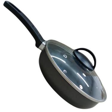 Imagem de Frigideira Antiaderente 20 CM Aluminio Profissional com Tampa de Vidro