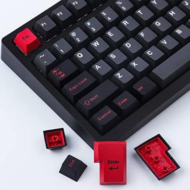 Imagem de Hyekit Teclas com 172 teclas personalizadas, conjunto de teclas ABS Double Shot 6.25u 7u Cherry Profile para teclado mecânico Cherry Gateron MX Switches (Evil Dolch)