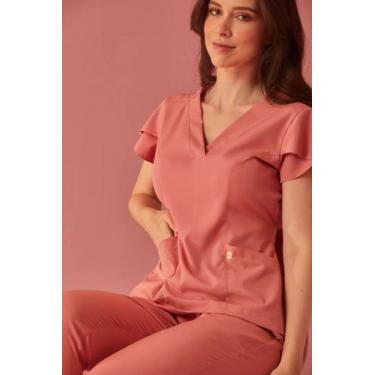 Imagem de Scrub Feminino Julia /PREMIUM/ Nude Pijamas Hospitalares Clinicas Área