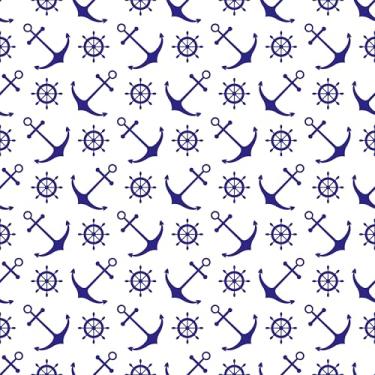 Imagem de Papel De Parede Adesivo Azul E Branco Timão Âncora Náutico 12m