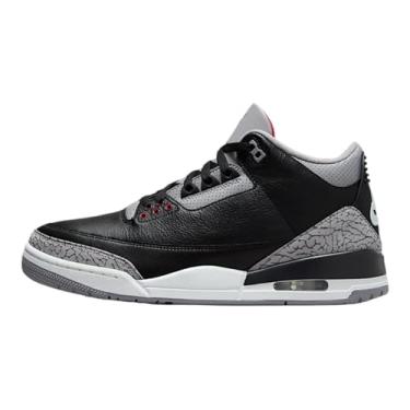 Imagem de Nike Tênis masculino retrô Air Jordan 3, Preto/vermelho fogo - cinza cimento, 39
