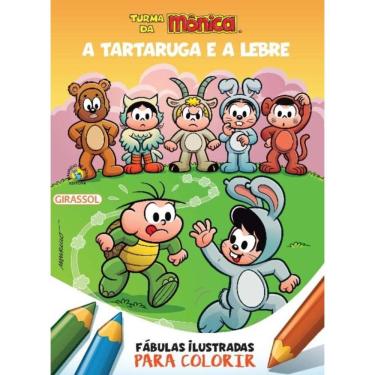 Imagem de Turma Da Mônica - Fábulas Ilustradas Para Colorir - a Tartaruga e a Lebre