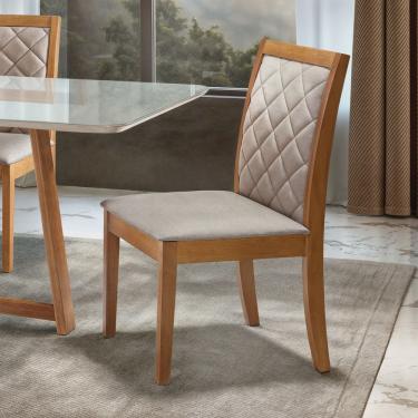 Imagem de Conjunto 2 Cadeiras em Madeira Maciça e Estofadas Berlim Espresso Móveis