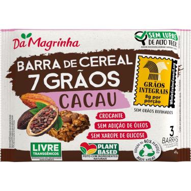 Imagem de Barra 7 Grãos Cacau com 3 Da Magrinha - 45g