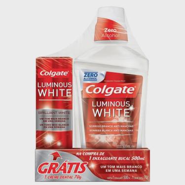 Imagem de Solução Bucal Colgate Luminous White xd Shine Sem Álcool 500ml e Ganhe 1 Creme dental Sortido 70g