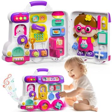 Imagem de Montessori Busy Board VOILBTOY Menina de 1 a 2 anos com música