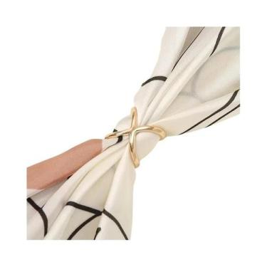 Imagem de Cachecol Multifuncional de Seda com Fivela - Ajuste para Roupas, Blusa