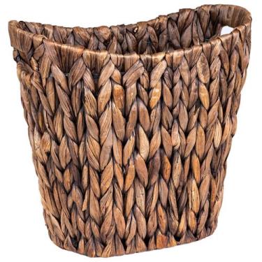 Imagem de Cesto de Lixo FairyHaus de Vime e Jacinto Aquático - Marrom - 13x7,5x1
