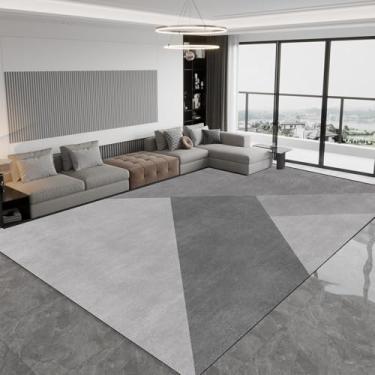 Imagem de Tapete cinza para sala de estar, tapete grande para quarto, tapete macio para cabeceira, tapete minimalista para decoração de casa, AD1737, QD, A, 300x400CM