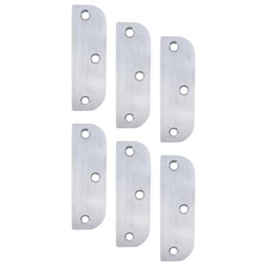 Imagem de LC LICTOP Placas de reparo de dobradiça de porta de 8,5 cm, enchimento de dobradiça de placa de madeira para móveis, armário, marcenaria, 6 peças, prata