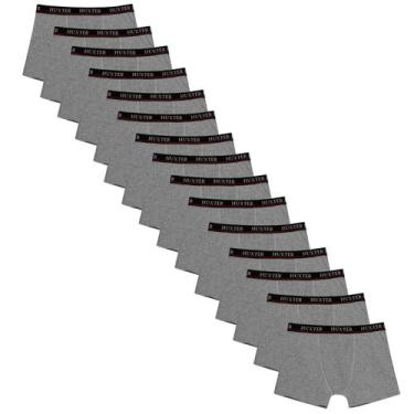 Imagem de Kit 15 Cuecas Masculinas Boxer Cotton Basic Huxter Cinza, M