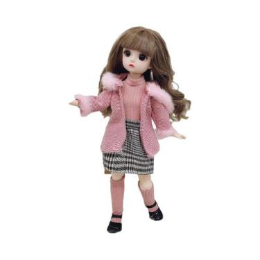 Imagem de Boneca Articulada de 30cm com Roupas, Sapatos 3D e Olhos Marrons - 12 