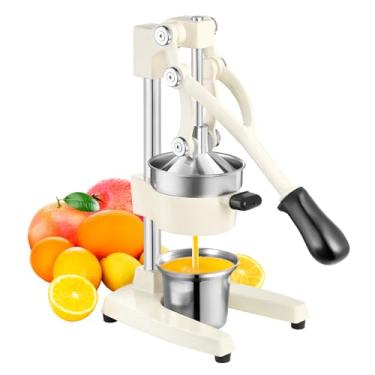 Imagem de TONGCHANT Espremedor manual de ferro fundido resistente para romã, limão, cítrico, com copo de aço inoxidável, espremedor de frutas, máquina de esmagamento de laranja, espremedor de laranja, fácil de