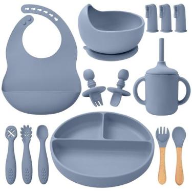 Imagem de Conjunto de alimentação para bebês Little Rawr Silicone, 14 unidades d