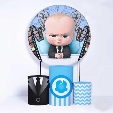 Imagem de Kit Painel de Festa Redondo de 1,50m e Trio de Cilindros Chefinho - Fera Print