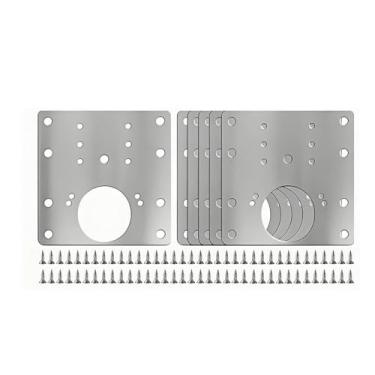Imagem de Wswqop Placa de reparo de dobradiça do armário de 6x, placa de fixação da dobradiça, kit de reparo de da porta de aço inoxidável com parafusos de montagem