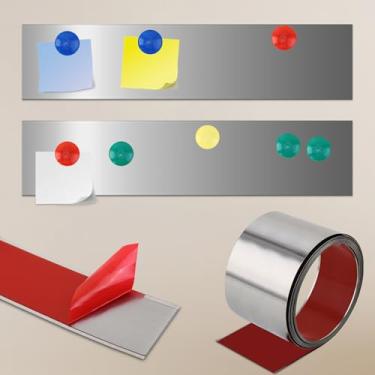 Imagem de Soengsau Fita de metal autoadesiva flexível de 299 cm x 12 cm para ímãs, fita adesiva ferrosa para quadros de avisos, oficina, escritório e uso escolar