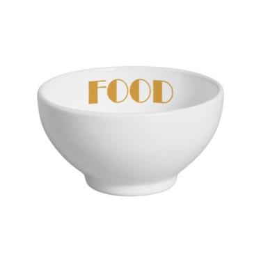 Imagem de Kit Comedouro Branco/Dourado Suporte de Orelhas Médio - Cerâmica Regin