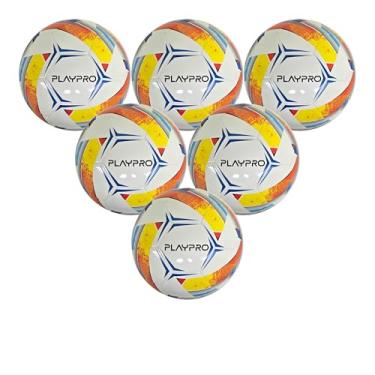 Imagem de Bola de futebol turbo – Lindo design tamanho 2, 3, 4 e 5 para todas as idades (branco/vermelho/amarelo, pacote com 5-6)