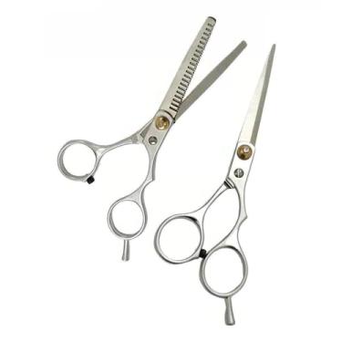 Imagem de Kit Tesoura Para Barbeiro 5.5 Polegadas Corte Fio Laser E Desbaste