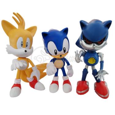 Imagem de Kit 3 Bonecos Metal, Tails, Sonic 16Cm Videogame 11