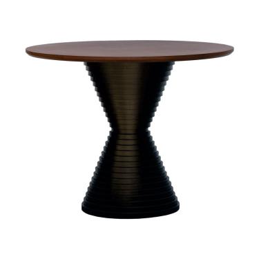 Imagem de Mesa De Jantar Apollo Tampo Redondo ø100 Preto-amêndoa