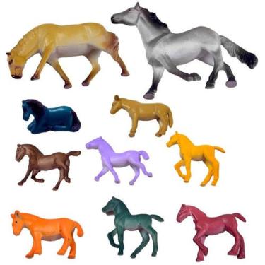 Imagem de 10 Cavalos Selvagens Em Pvc Maquete, Miniatura Cavalo - Ark Toys