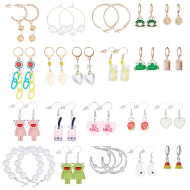 Imagem de UNICRAFTALE Ganchos de orelha de acrílico coloridos lindos brincos de verão flor de pirulito para mulheres brinco engraçado pingente de gota azul urso nuvens orelhas ganchos para mulheres presentes de