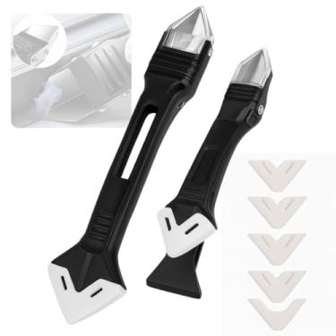 Imagem de Espátula 3 em 1 Removedora e Aplicadora de Silicone e Rejunte – Para Acabamento, Raspagem e Limpeza – Com 5 Raios de Acabamento (3R, 6R, 10R, 13R, 17R) – Ferramenta Multifuncional