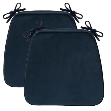 Imagem de Almofadas de cadeira para cadeiras de jantar e cozinha 5 cm de espessura de espuma de alta densidade com infusão de gel antiderrapante removível lavável capa laços confortáveis e respiráveis almofadas