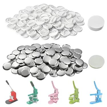 Imagem de UPISON 200 Conjuntos De Botões Em Branco 32 Mm E 1,25 Pol., Suprimentos Para Redondos, Peças Fabricante, Fixação Mm, Fabricação Com Capa Alfinete, Costas, Filmes Plásticos, Papel Circular